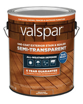 Valspar VL1028084-16 Stain and Sealer, Semi-Transparent, Red Natural, Liquid, 1 gal